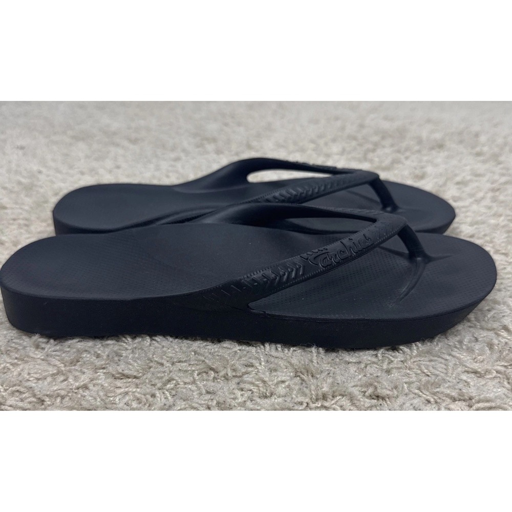 Archies Arch Support Flip Flops Black Women's 9 Men's 8 Orthotic Sandals Beach - Picture 4 of 11